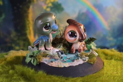 Dinosaurs - Parasaurolophus and Brontosaur