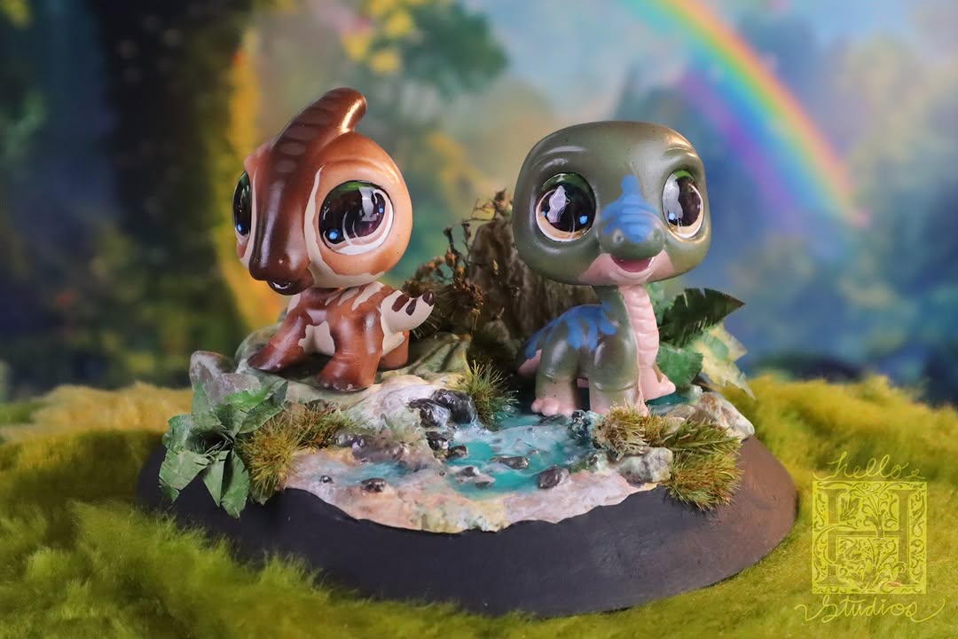 Dinosaurs - Parasaurolophus and Brontosaur