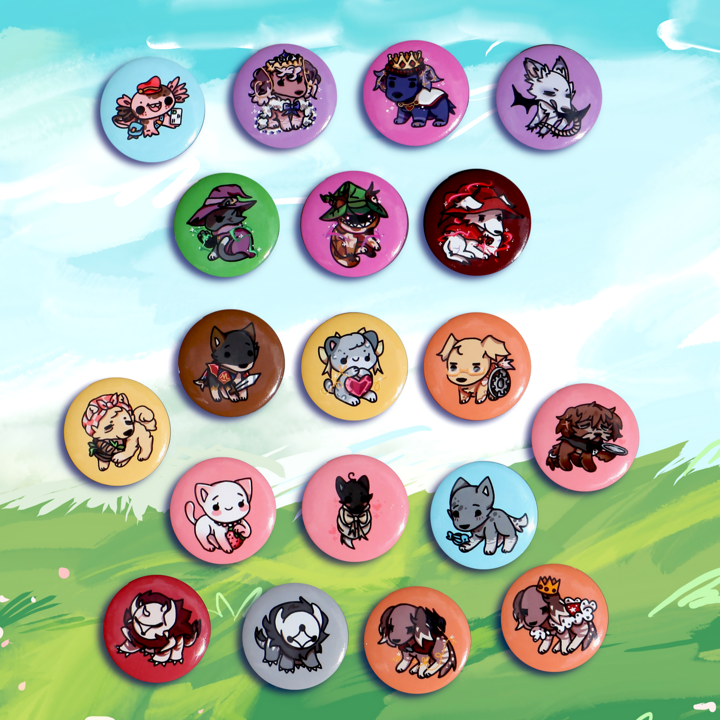 Chibi Button Pins - Tale of Two Brothers